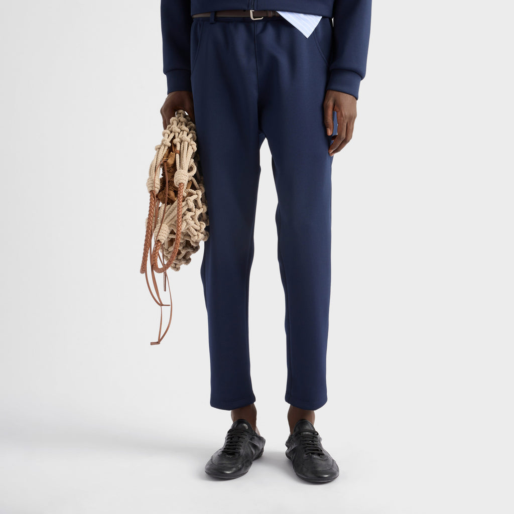Prada Men's Spring/Fall Fashion Casual Solid Color Stand Up Collar Zipper Fabric Jacket  Solid-Color Elastic Waist Casual Suit Pants Suit Set #78677