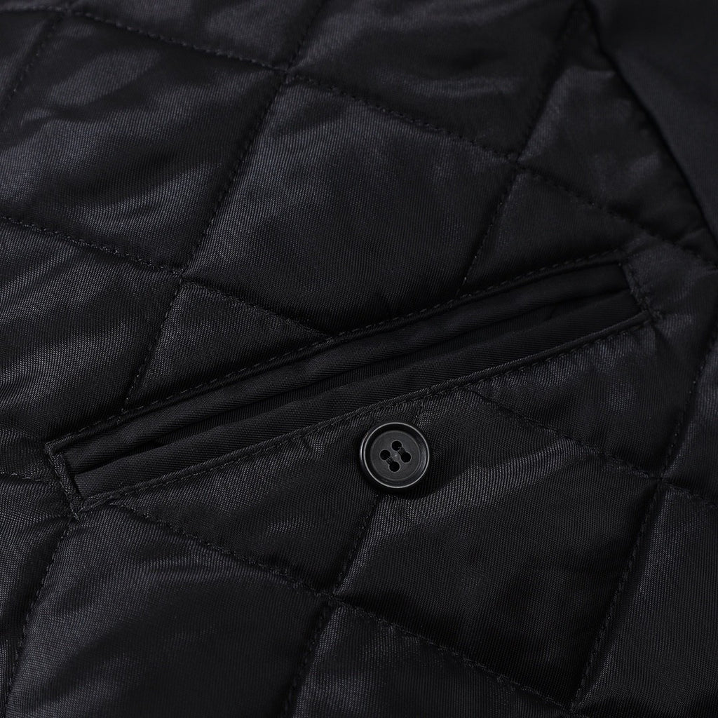 Prada Men's Fall And Winter Black Nylon With Corduroy Zipper Long Sleeved Jacket #73321