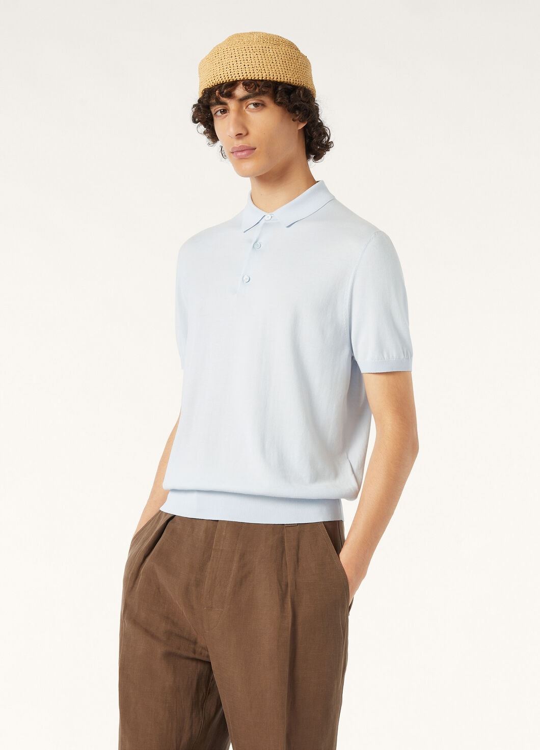 Loro Piana Men's Polo Shirt Solid Color Lapel Button Straight Knit T-shirt Fashion Casual Trend Comfortable T-shirt Ngvp #2416