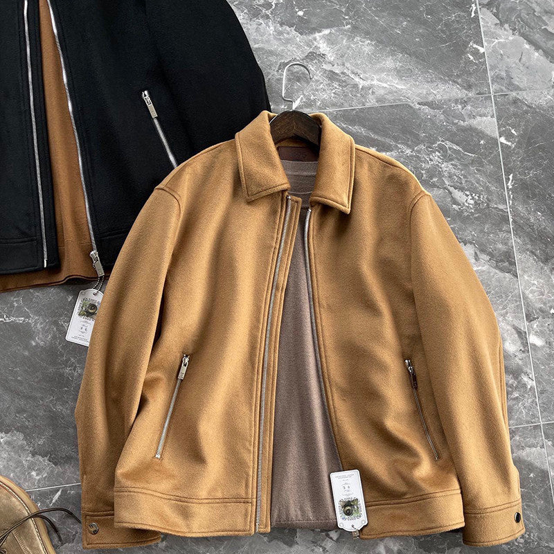 Berluti Men's Autumn And Winter Fashion Trend Casual Solid Color Jacket Long Sleeve Lapel Zipper Wool Jacket Ngvp #7584