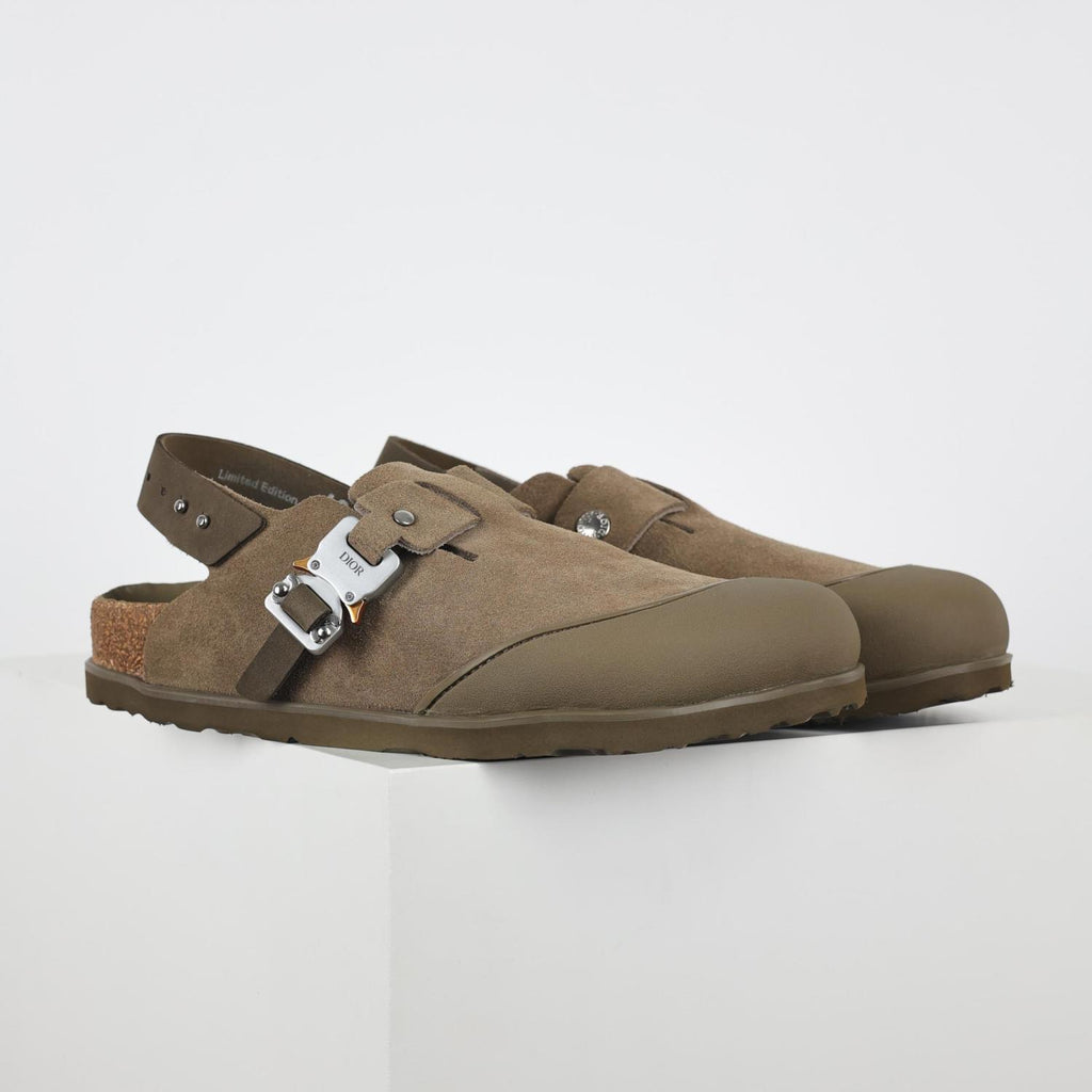 Dior X Birkenstock Tokio Men's And Women's Solid Color Wool Fiber Upper Suede Birkenstock Sandals Shoes #77458