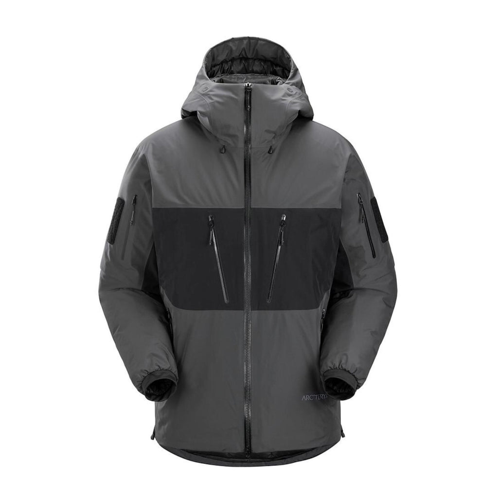 Arcteryx Men's And Women's Fall And Winter Splicing Logo Hard Shell Hooded Zipper Down Long Sleeved Jacket #73883