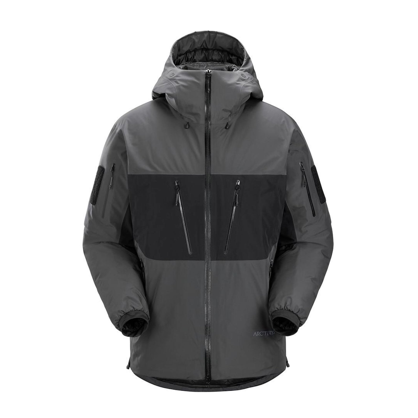 Arcteryx Men's And Women's Fall And Winter Splicing Logo Hard Shell Hooded Zipper Down Long Sleeved Jacket #73883