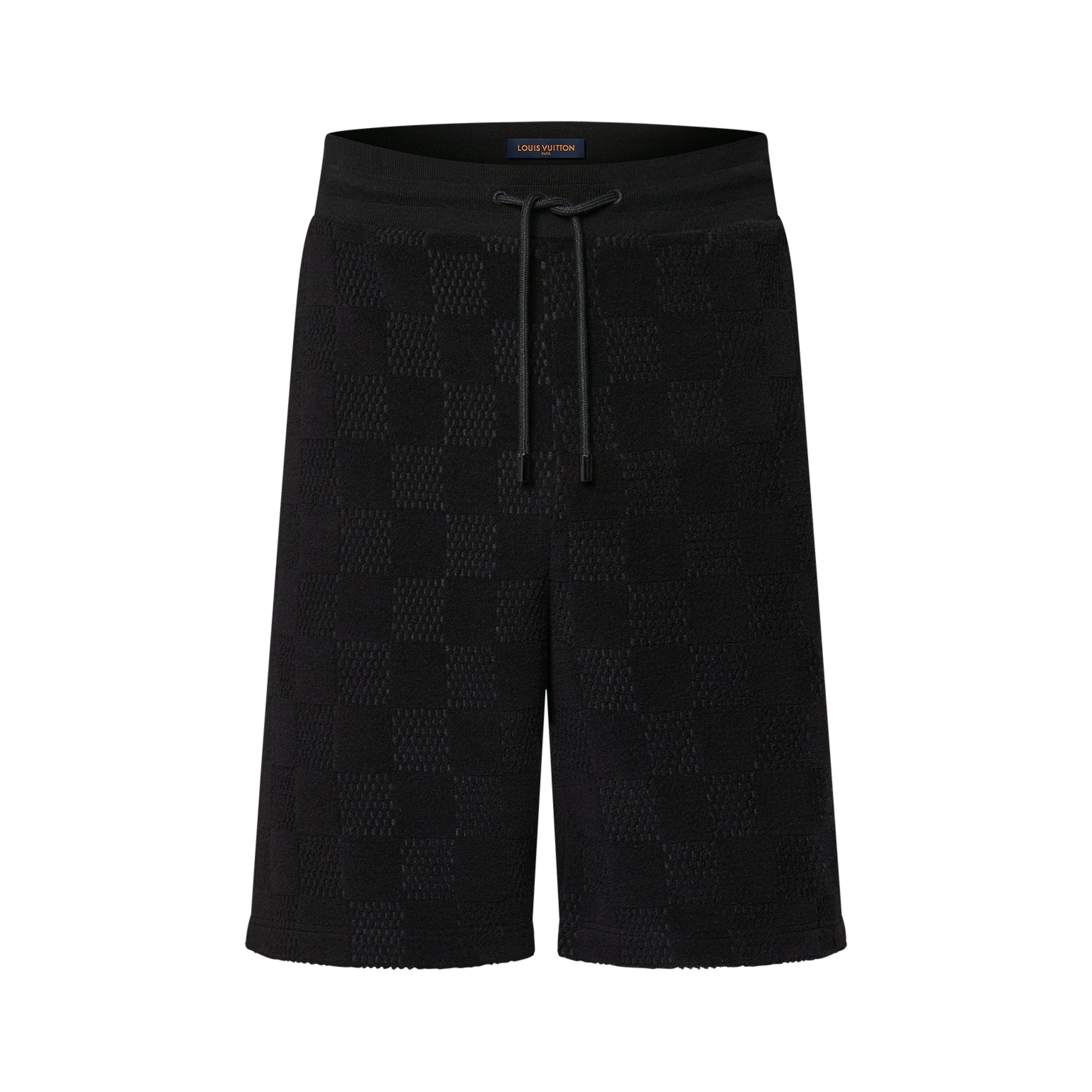 Louis Vuitton Men's Summer Black Embroidered Logo Printed Cotton Short Sleeve T-Shirt Casual Shorts Set Suit #76435