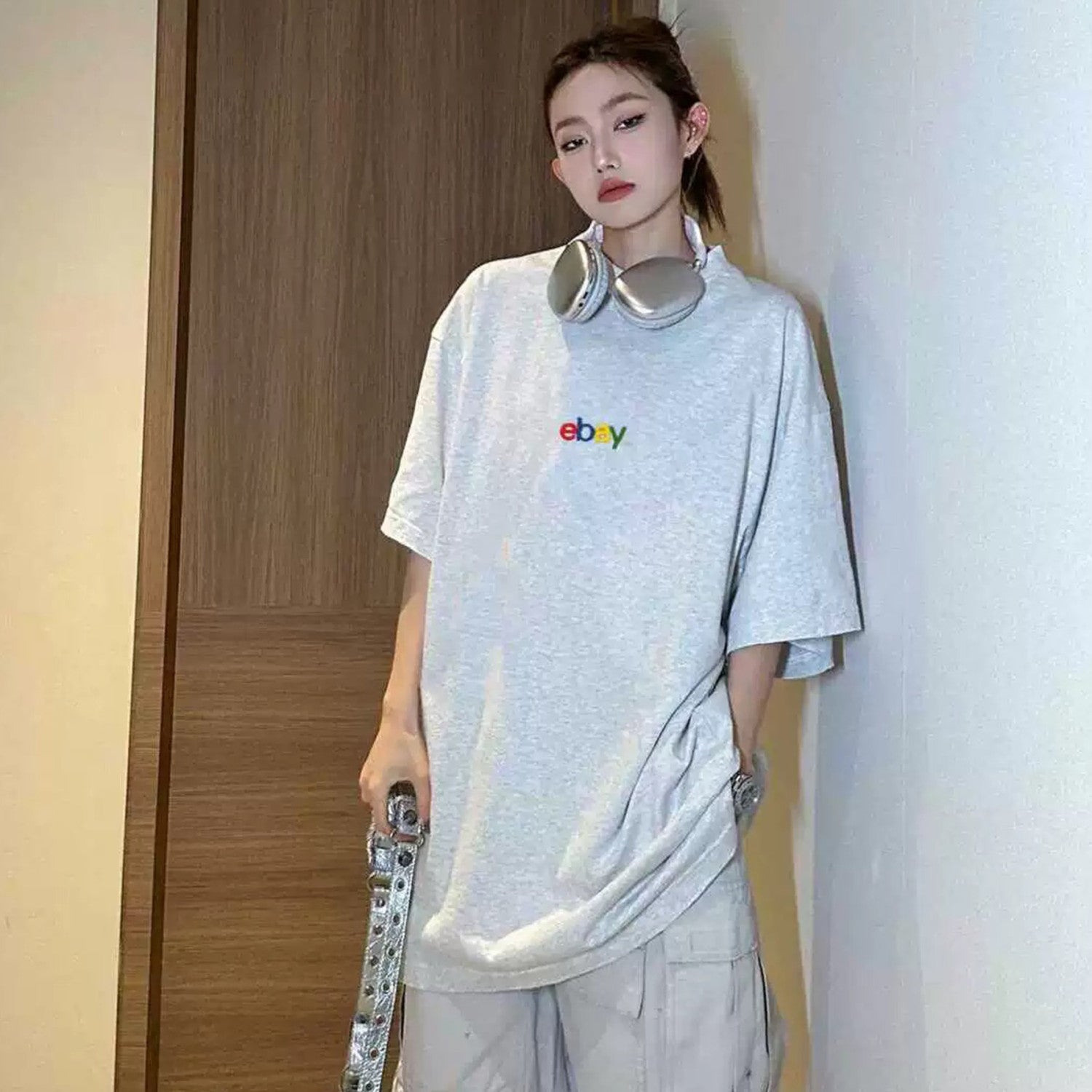 Balenciaga Men's And Women's Spring/summer Fashion Embroidery Letters Retro High Street T-shirt Short Sleeved Top Ngvp #8165