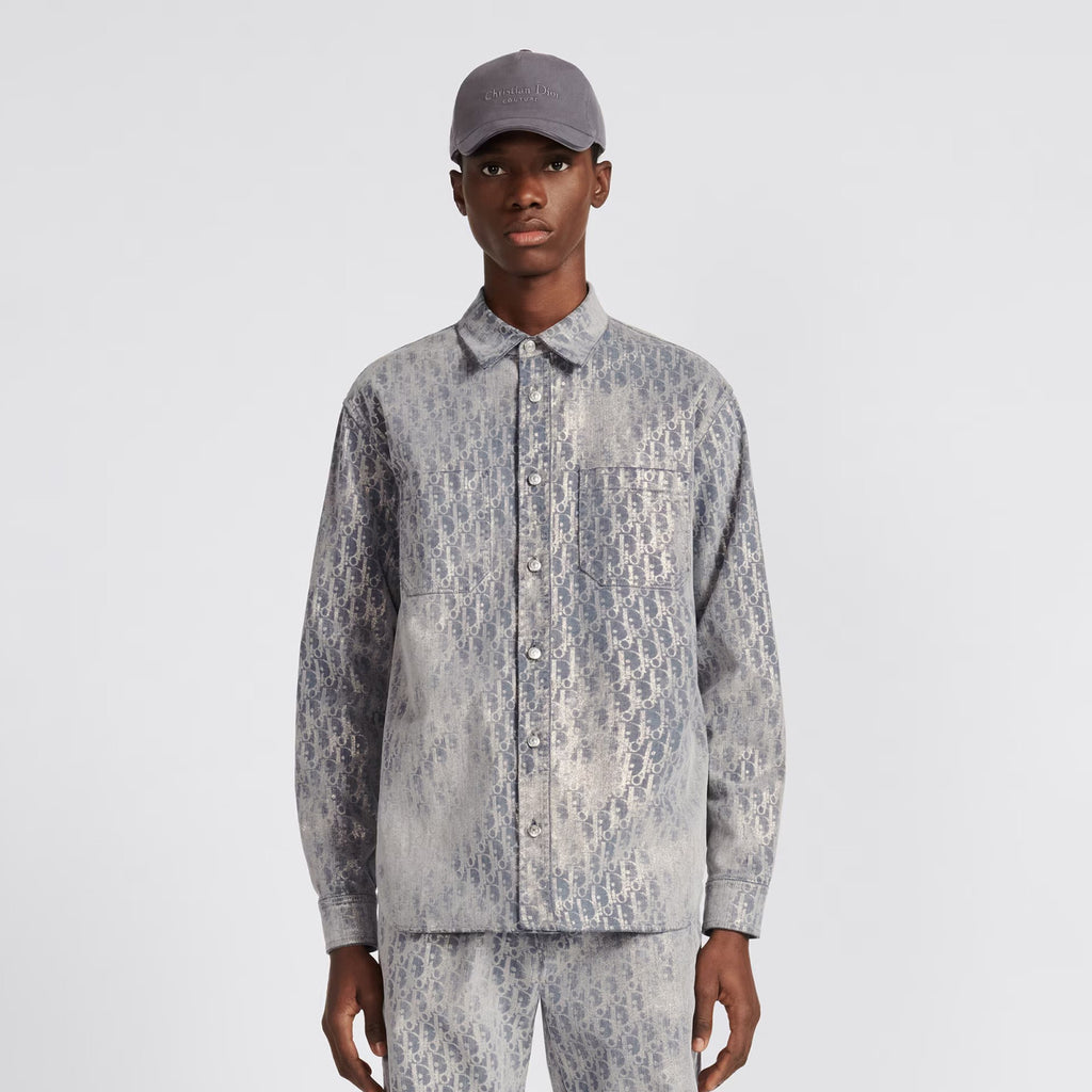 Dior Oblique Overshirt Letter Denim Long Sleeve Shirt Jacket #96663