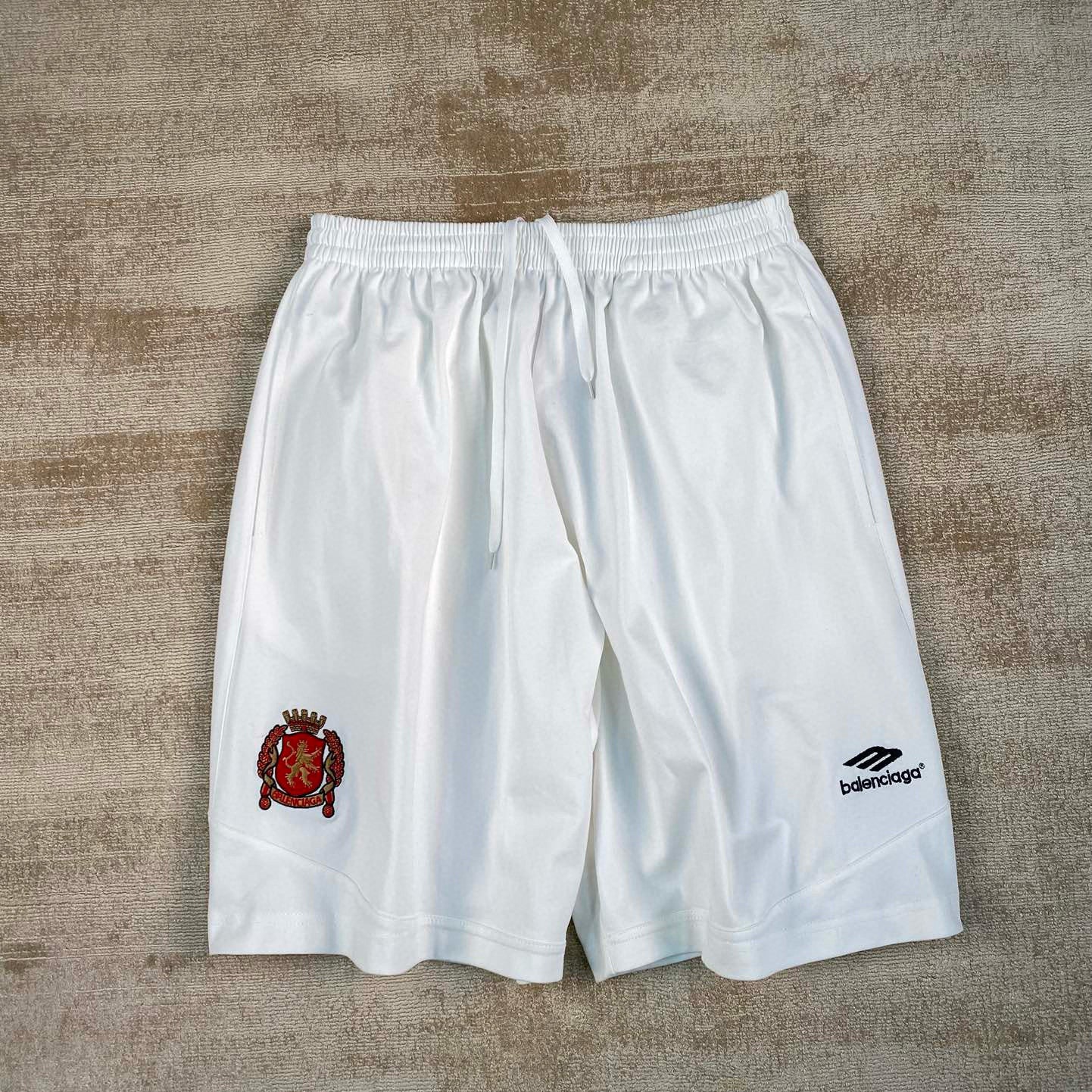 Balenciaga Men's Summer Solid Color Elastic High Waist Loose Fit Casual Shorts Pants #98489