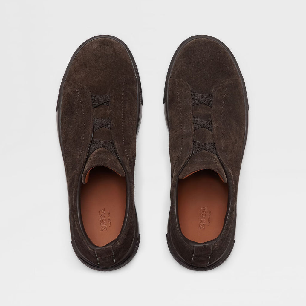 Ermenegildo Zegna Triple Stitchâ„?Men's Fall/Winter Fashion Luxury Casual Flat Low-Top Suede Loafers Shoes #79421