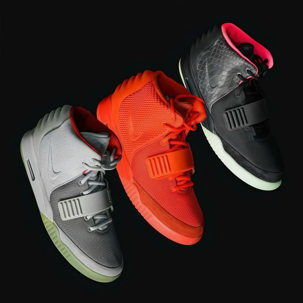 Kanye West x Nike Air Yeezy II NRG Black Solar Red Men's Mid-Top Cushioned Casual Basketball Shoes #76972
