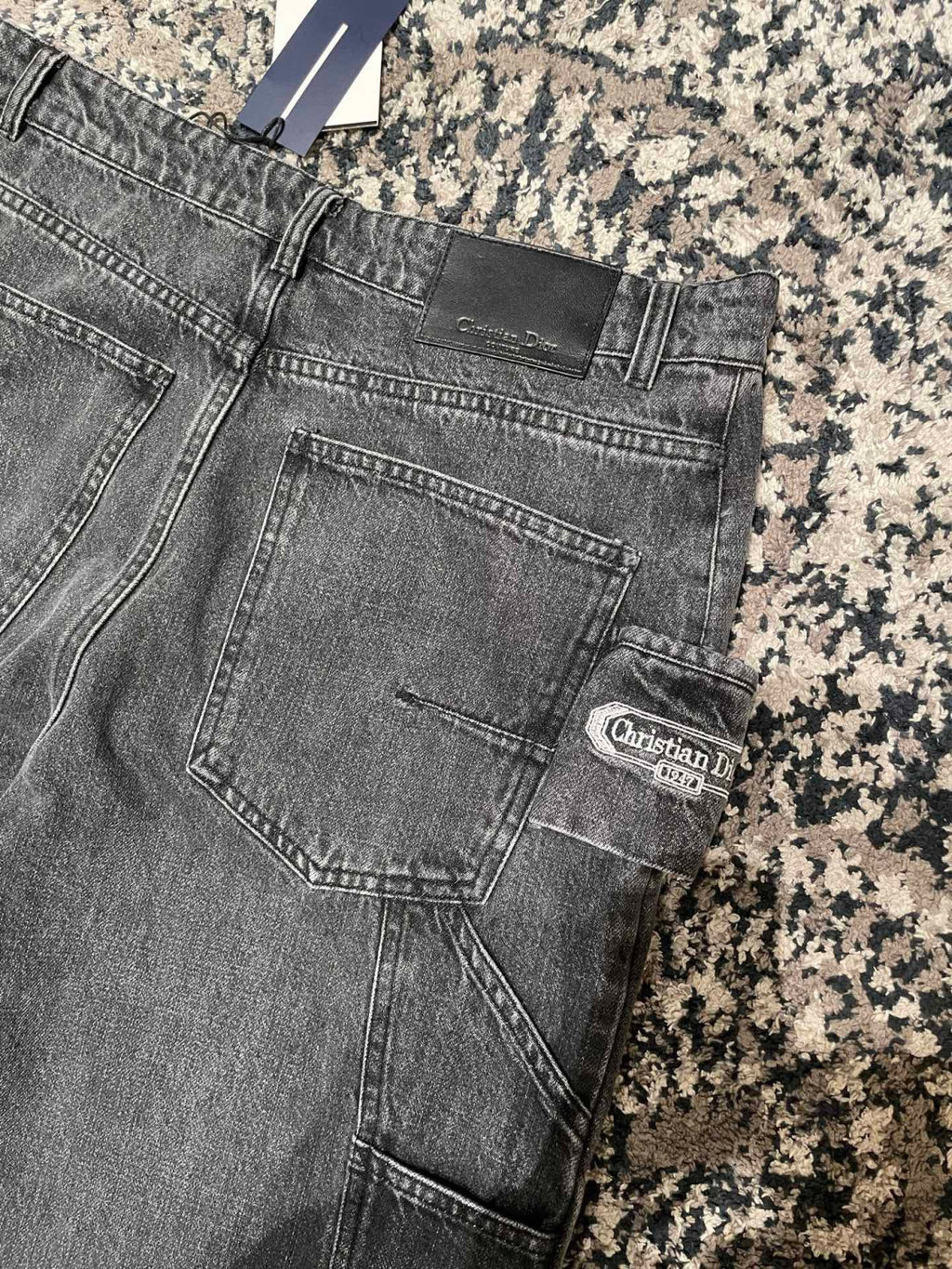 DIOR CD Box Pants Gray Cotton Twill #336939