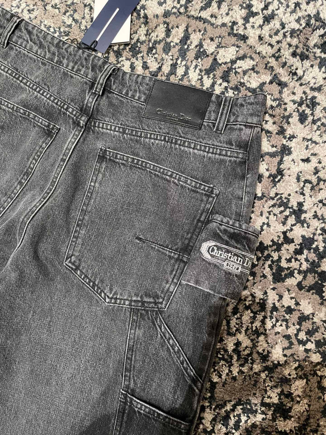 DIOR CD Box Pants Gray Cotton Twill #336939