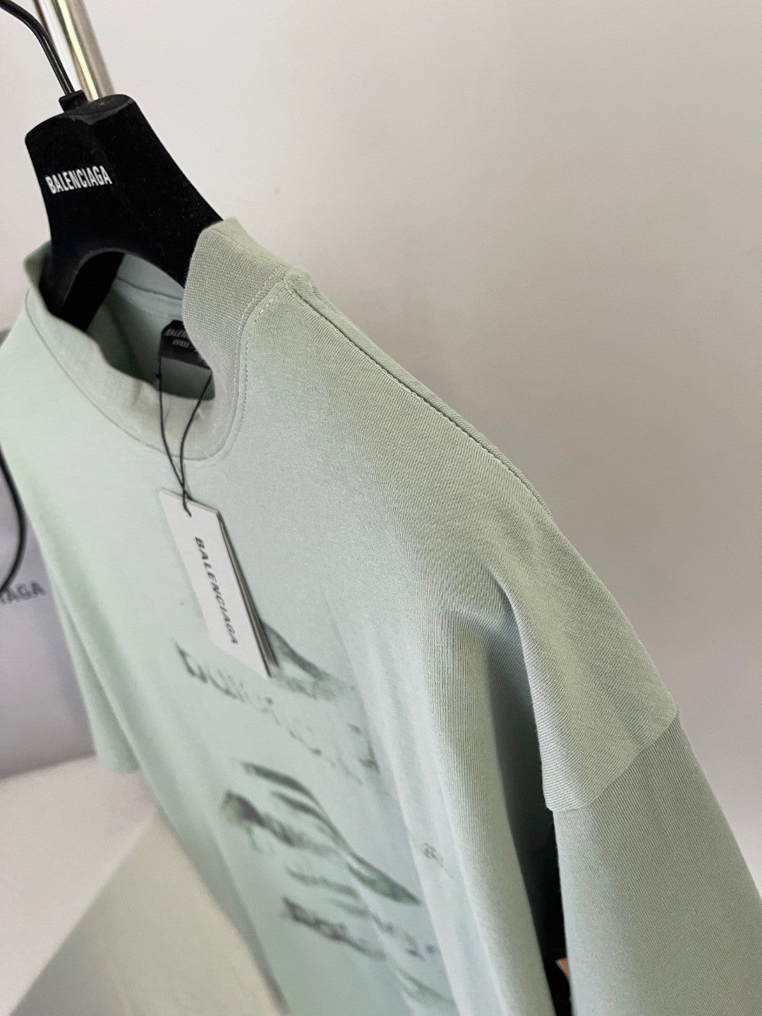 Balenciaga Women's And Men's Summer Solid Color Cotton Graffiti Printed Brushed Regular Fit Round Neck Short Sleeve T-Shirt #75925