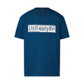 Louis Vuitton Men's Summer Blue Letter Print Round Neck Short-Sleeved Cotton Crewneck T-Shirt #97585
