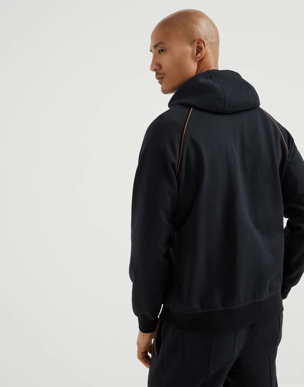 Brunello Cucinelli Men's Techno Cotton French Terry Hooded Long Sleeve Casual Athletic Sweatshirt Solid Color Zipper Spring Jacket Ngvp #1675