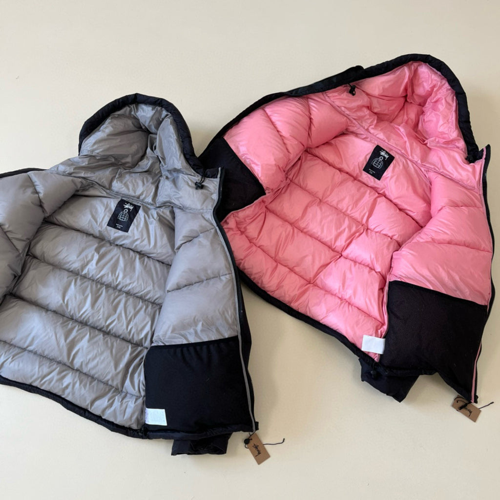 Stussy Micro Ripstop Down Parka Long Sleeve Zipper Hooded Puffer Down Jacket #97738