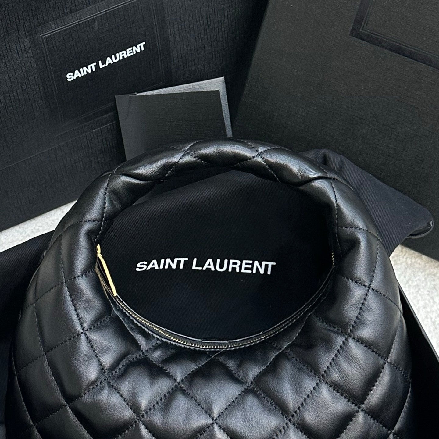 Saint Laurent ICARINO Quilted Nappa Leather Handbag ROSÉ Same Style Half-Moon Bag #332811
