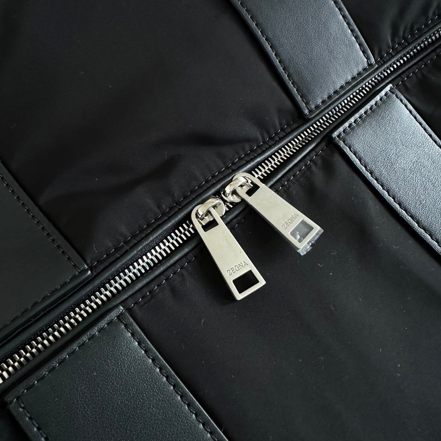 Zegna Ranglan Handbag Bags Black Technology Fabric Luggage Bag # 195388