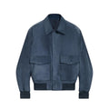 Berluti Men's Spring. Autumn And Winter Two-Way Zipper Solid Color Lapel Fit Long Sleeve Sheepskin Suede Aviator Jacket Ngvp #9449