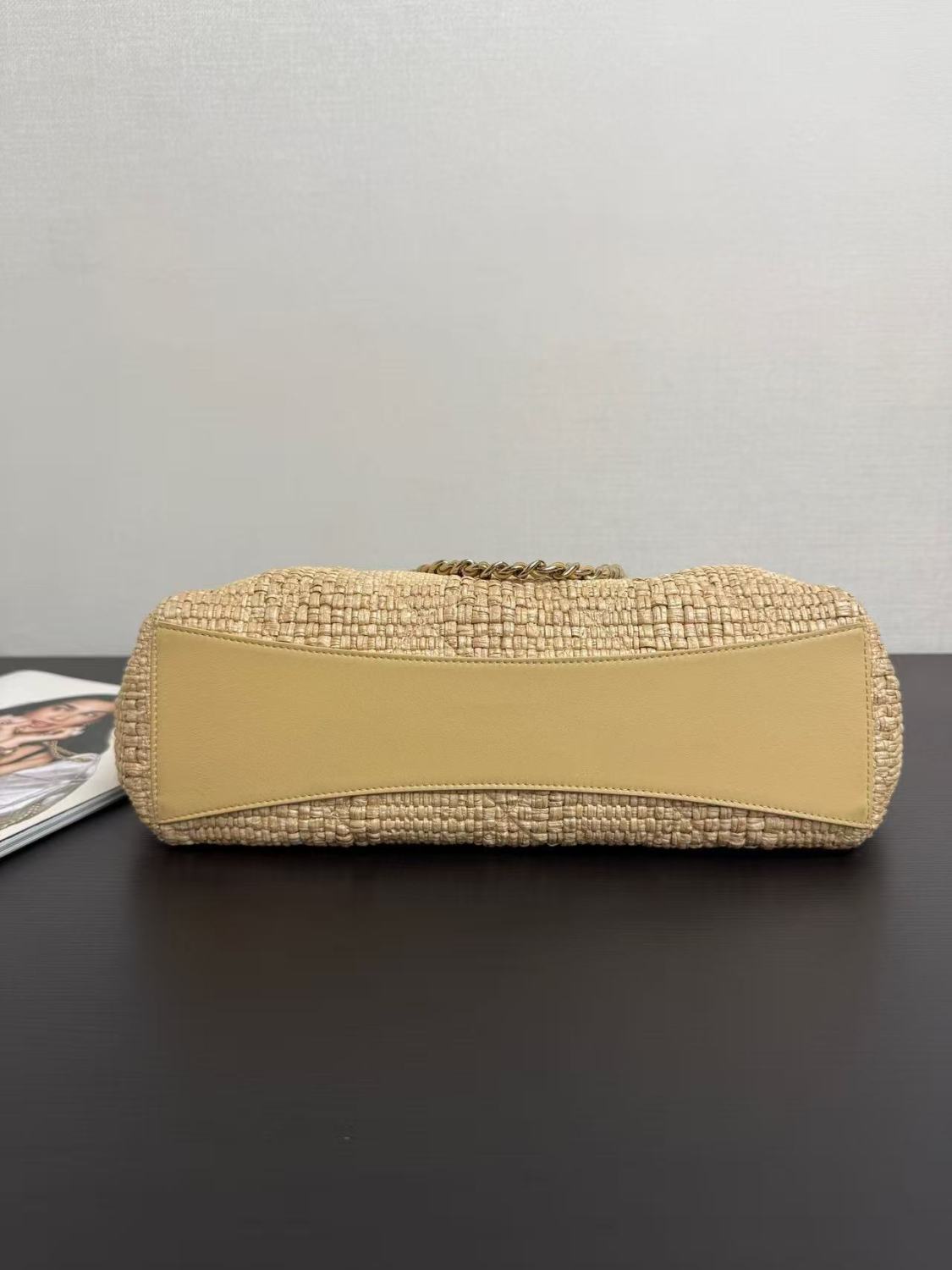 Chanel 2026 Spring/summer Preview Collection Shopping Bag Beige Woven Bags Gold-toned Metal-accented Leather Chain Crossbody Bag And Casual Straw Bags For Vacation #196025