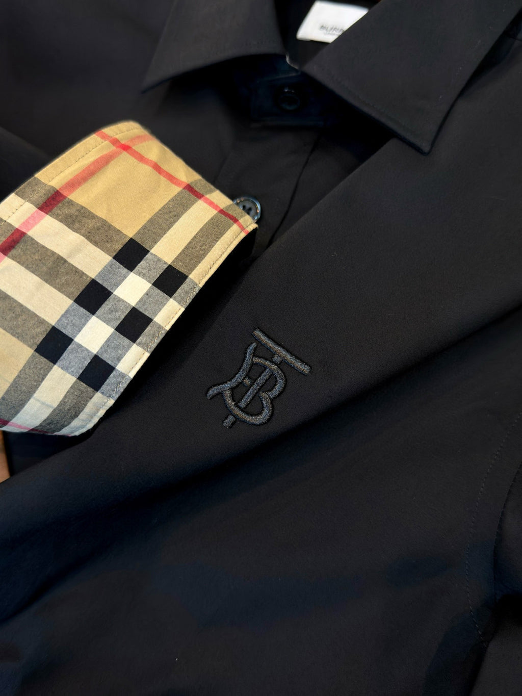 Burberry Men's Spring Summer Slim Fit Tailored Embroidered Logo Check Long Sleeve Shirt #99373