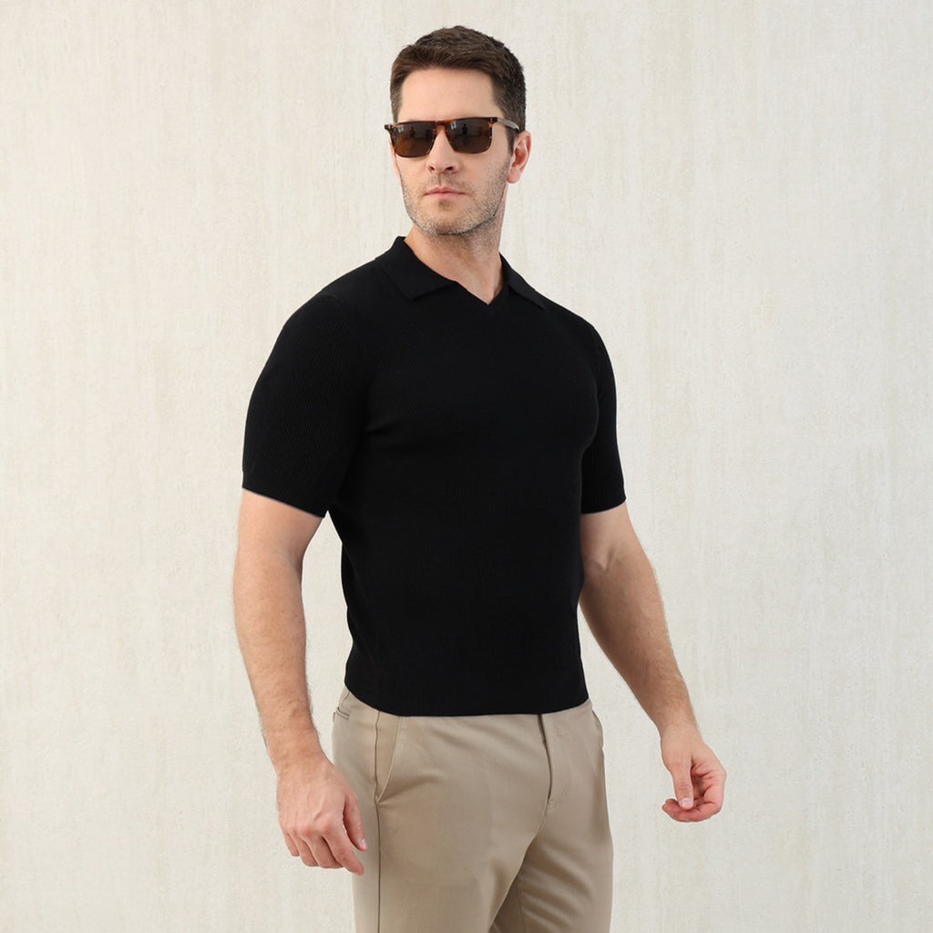 Brunello Cucinelli Men's Business Casual Spring Summer Cotton British Ribbed Knit Polo Shirt Fashion Trend Casual Comfort Lapel T-Shirt Ngvp #1347
