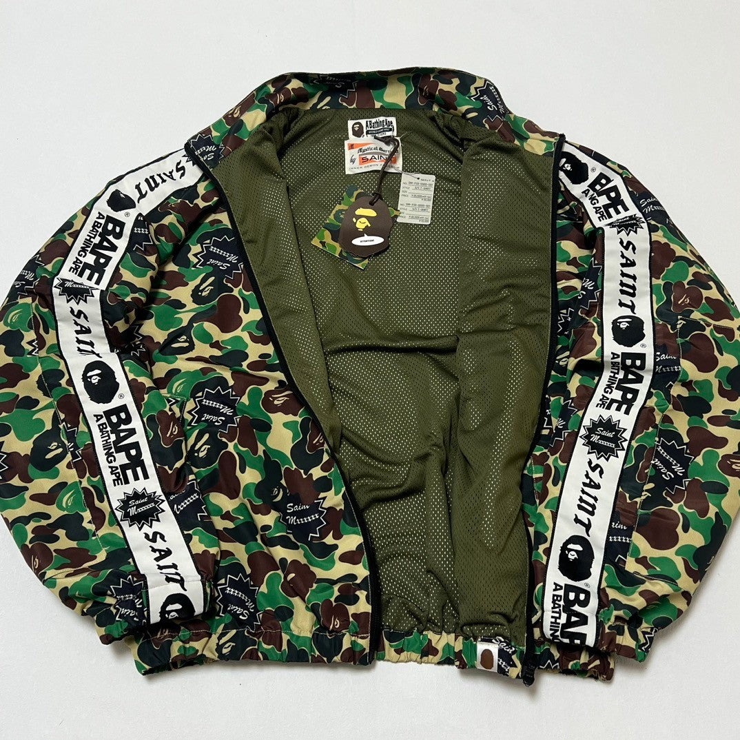 Saint Michael X Bape Men's Spring and Autumn Camouflage Printed Lapel Zipper Long Sleeve Jacket #73878