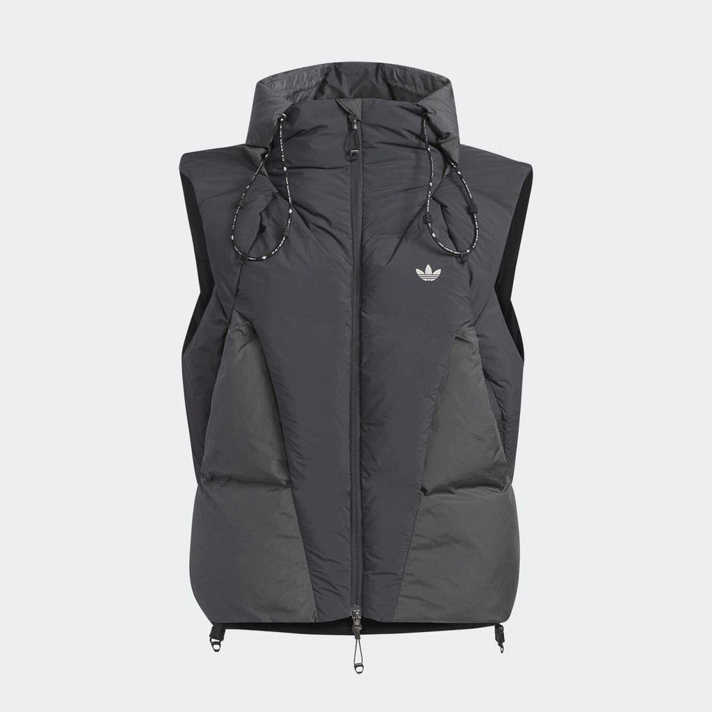 Adidas Men's and Women's Spring and Autumn Solid Color Quilted Logo Drawstring Zipper Down Vests Jacket #73672