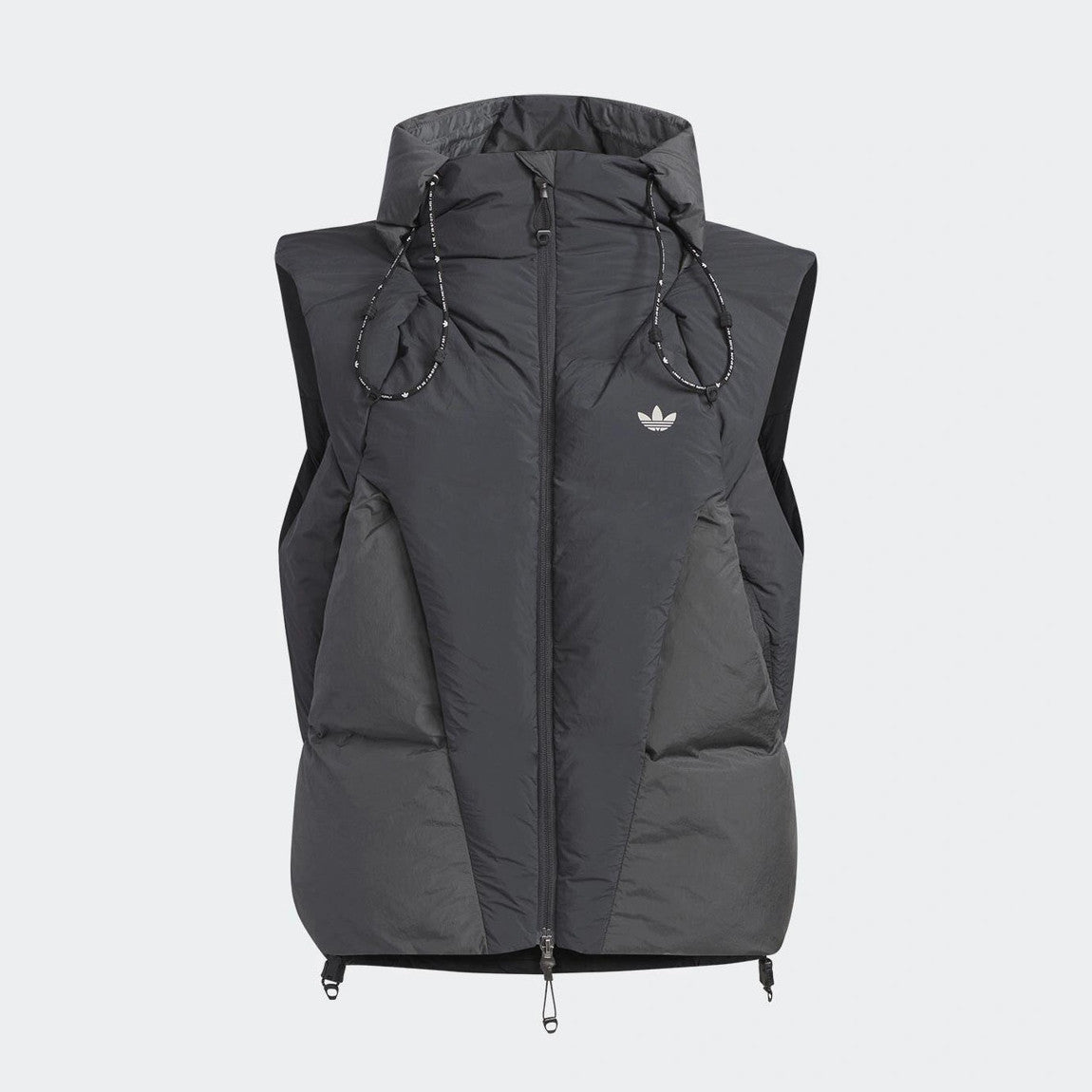 Adidas Men's and Women's Spring and Autumn Solid Color Quilted Logo Drawstring Zipper Down Vests Jacket #73672