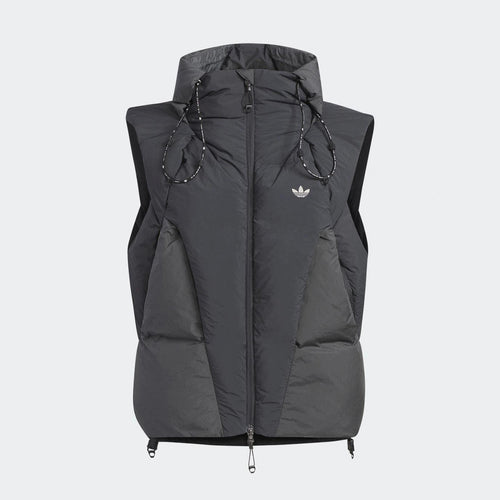 Adidas Men's and Women's Spring and Autumn Solid Color Quilted Logo Drawstring Zipper Down Vests Jacket #73672