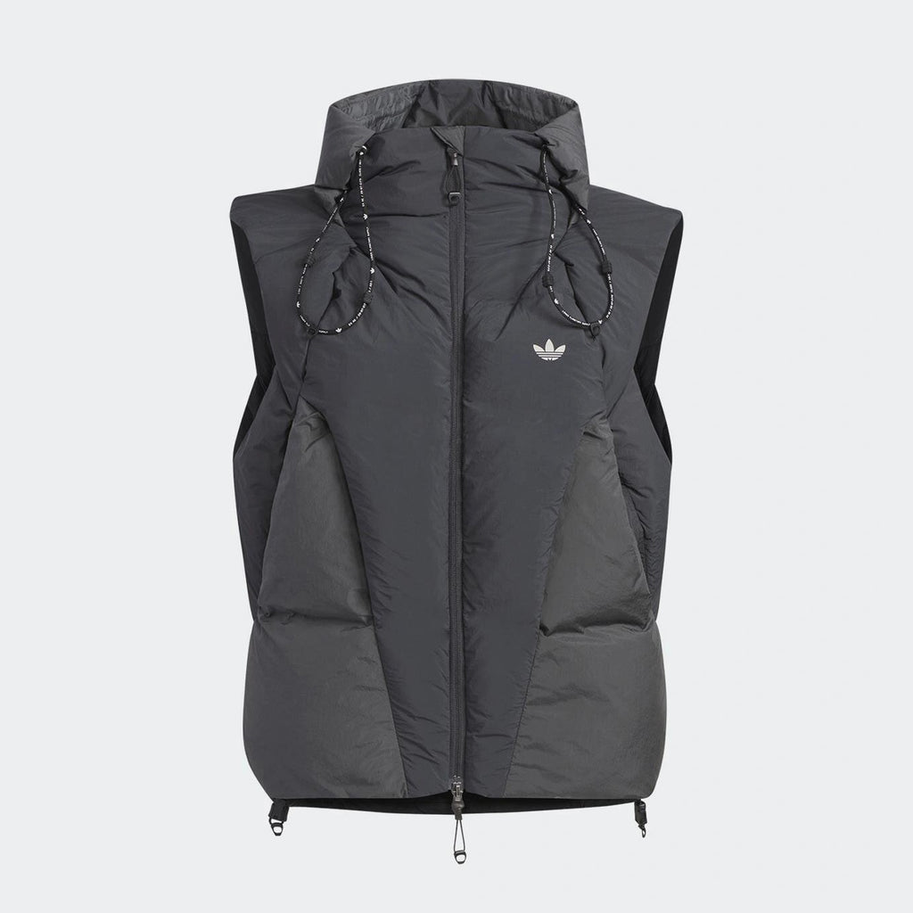 Adidas Men's and Women's Spring and Autumn Solid Color Quilted Logo Drawstring Zipper Down Vests Jacket #73672