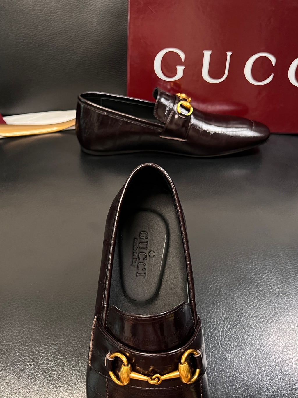 GUCCI Men's Ragazzo Eel Loafer in Dark Brown #388024