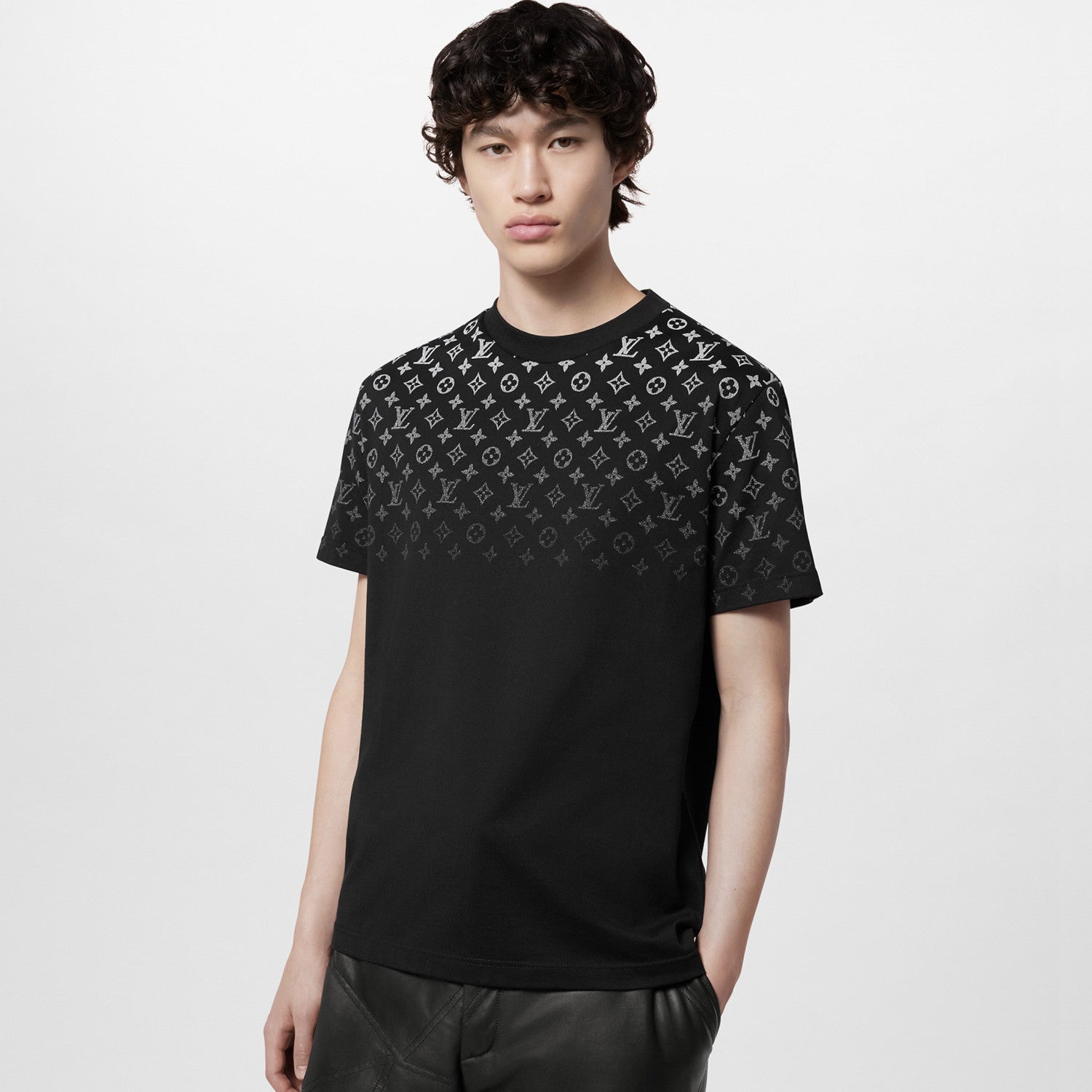 Louis Vuitton Men's Summer Gradient Logo Print Round Neck Cotton Short Sleeve T-Shirt #99789