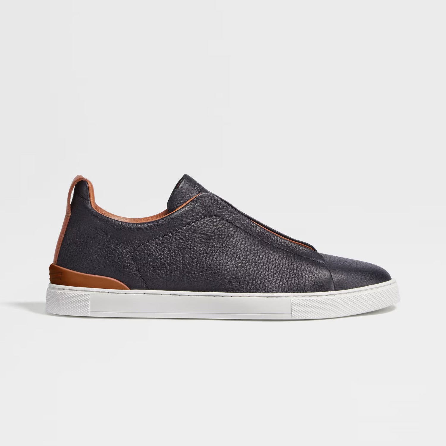 Ermenegildo Zegna Men's Solid Color Leather Fabric Simple Flat Casual Shoes #77223