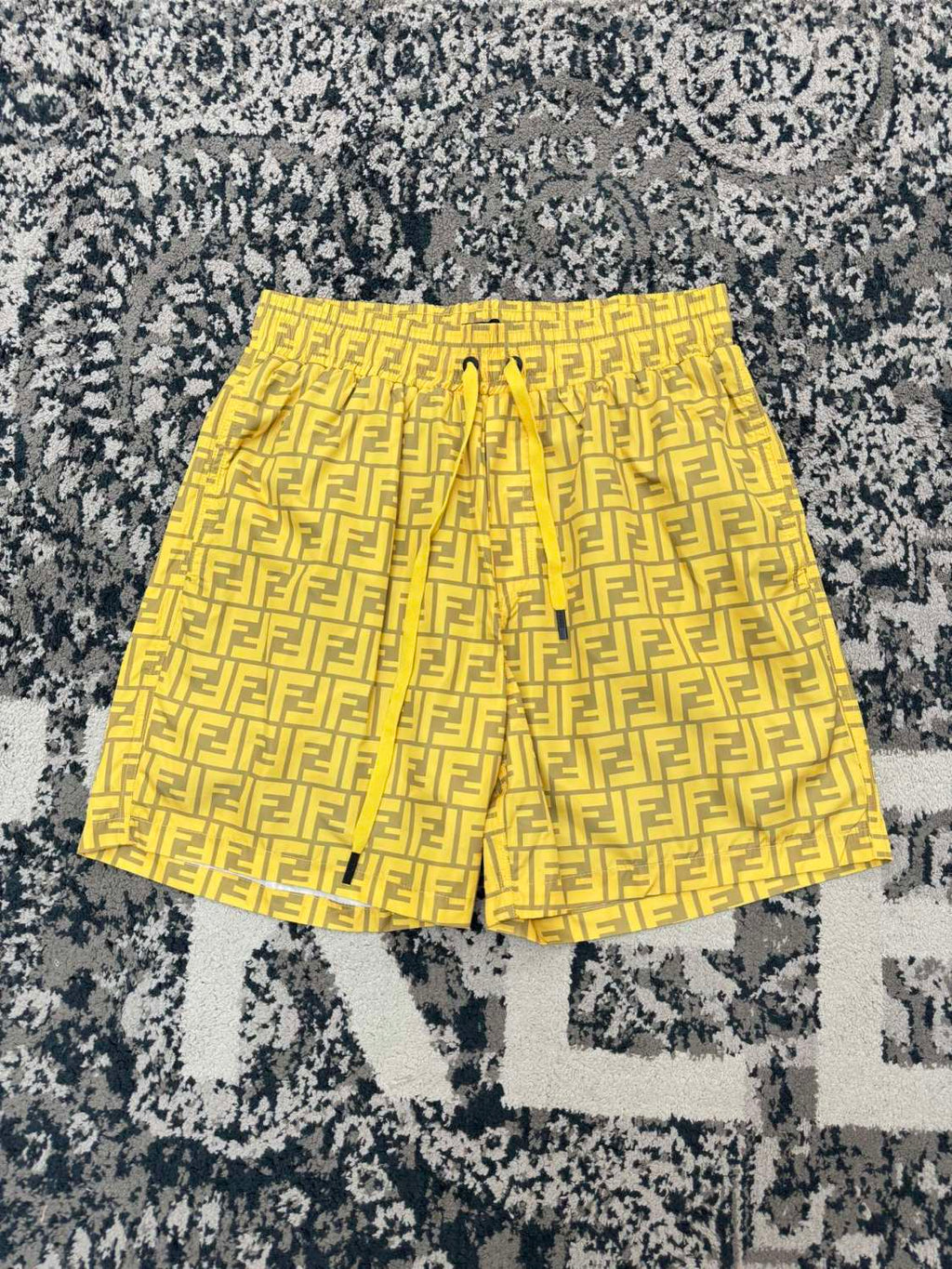 Fendi Men's Summer Solid Colour Letter Logo Print Bermuda Shorts #76237