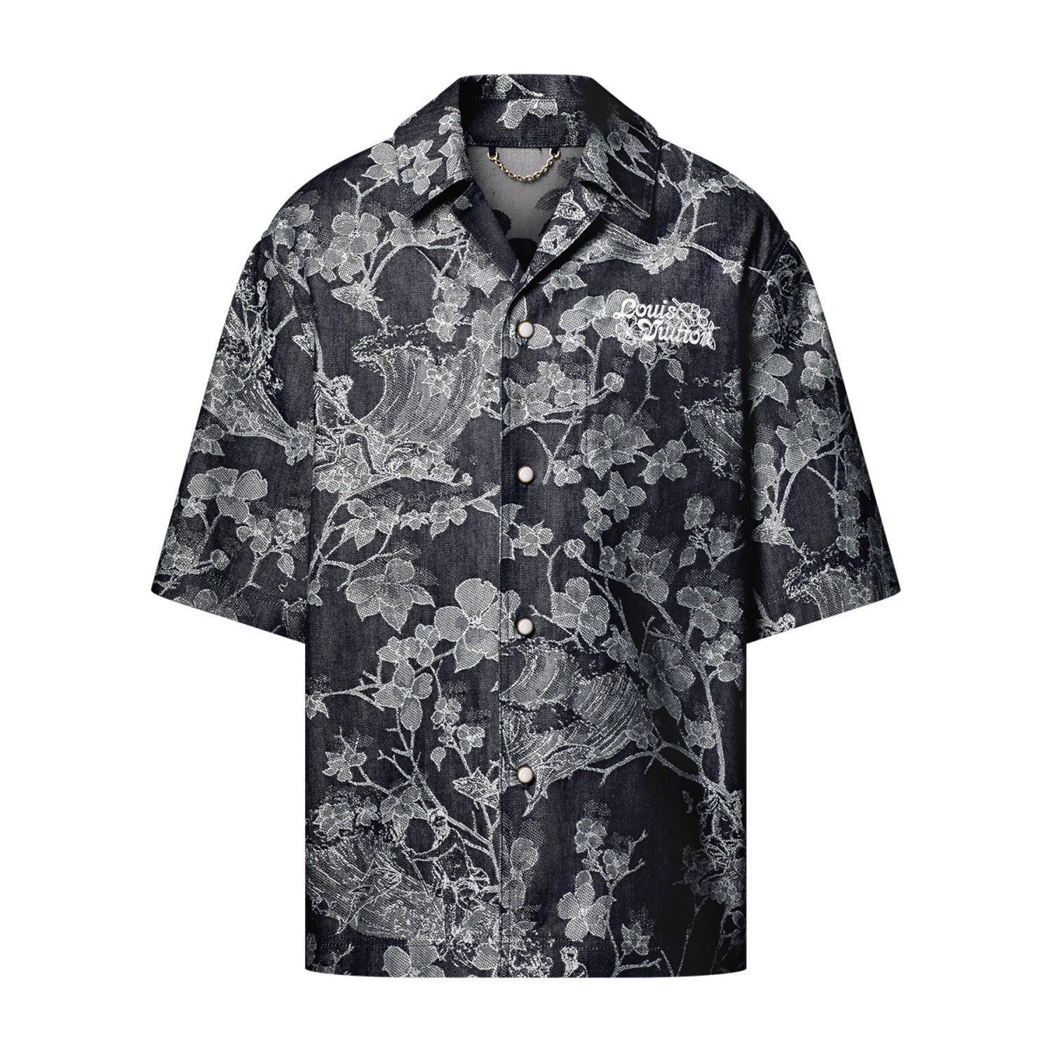 Louis Vuitton Men's Summer Botanical Print Full Print Lapel Single Breasted Short Sleeve Shirt Button Down Shorts Suit Set #99966