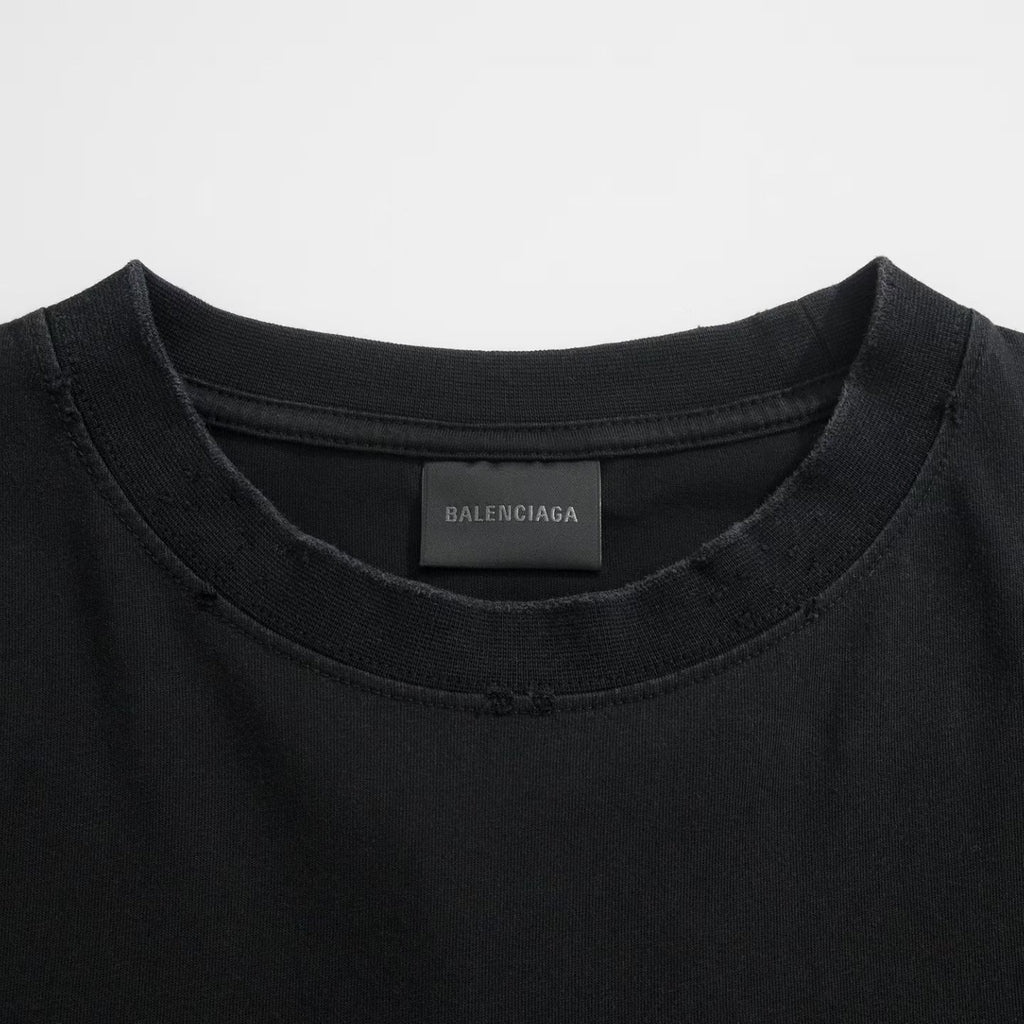 Balenciaga Women's and Men's Masking Tape T-shirt Medium Fit in Faded Black #333475