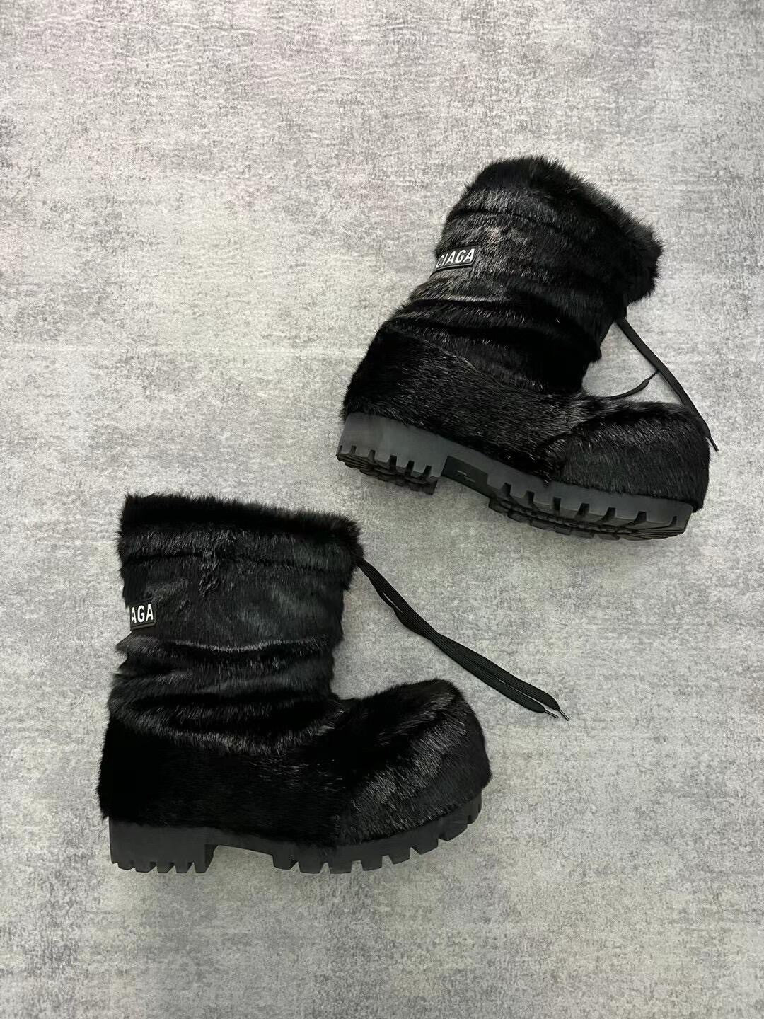 Balenciaga ALASKA Men's And Women's Fall/winter Fashion Casual Round Toe Slip On Short Snow Boots Shoes #79283