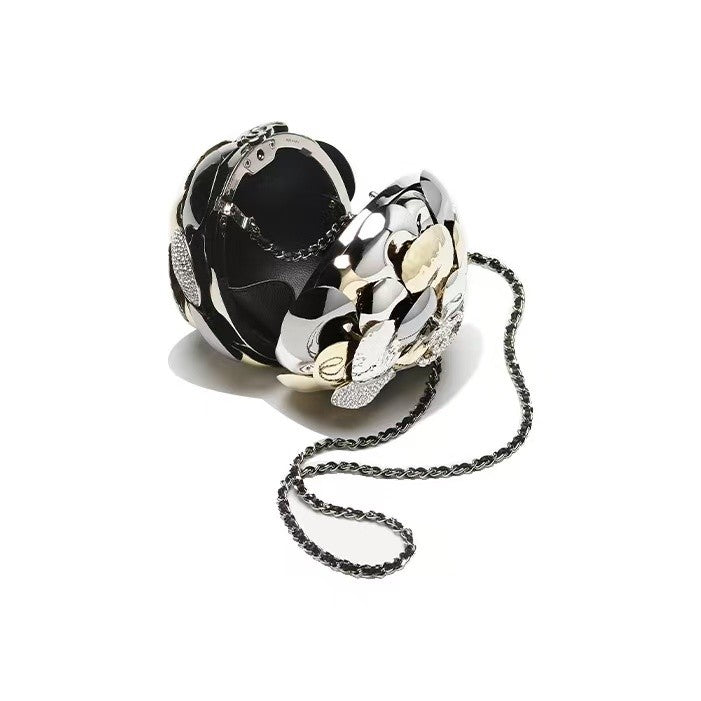 Chanel Collector's Series Camellia Ball Evening Clutch A Exquisite And Sophisticated Work Of Art Handcrafted From Solid Brass Bags Bag #195670