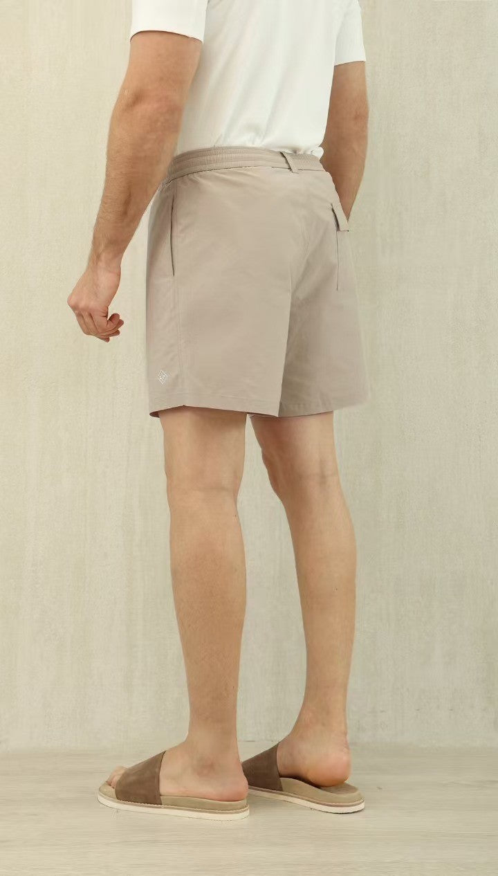 Loro Piana Men's Summer Letter Solid Color Mid Waist Tie Straight Bay Swim Shorts Ngvp #9959