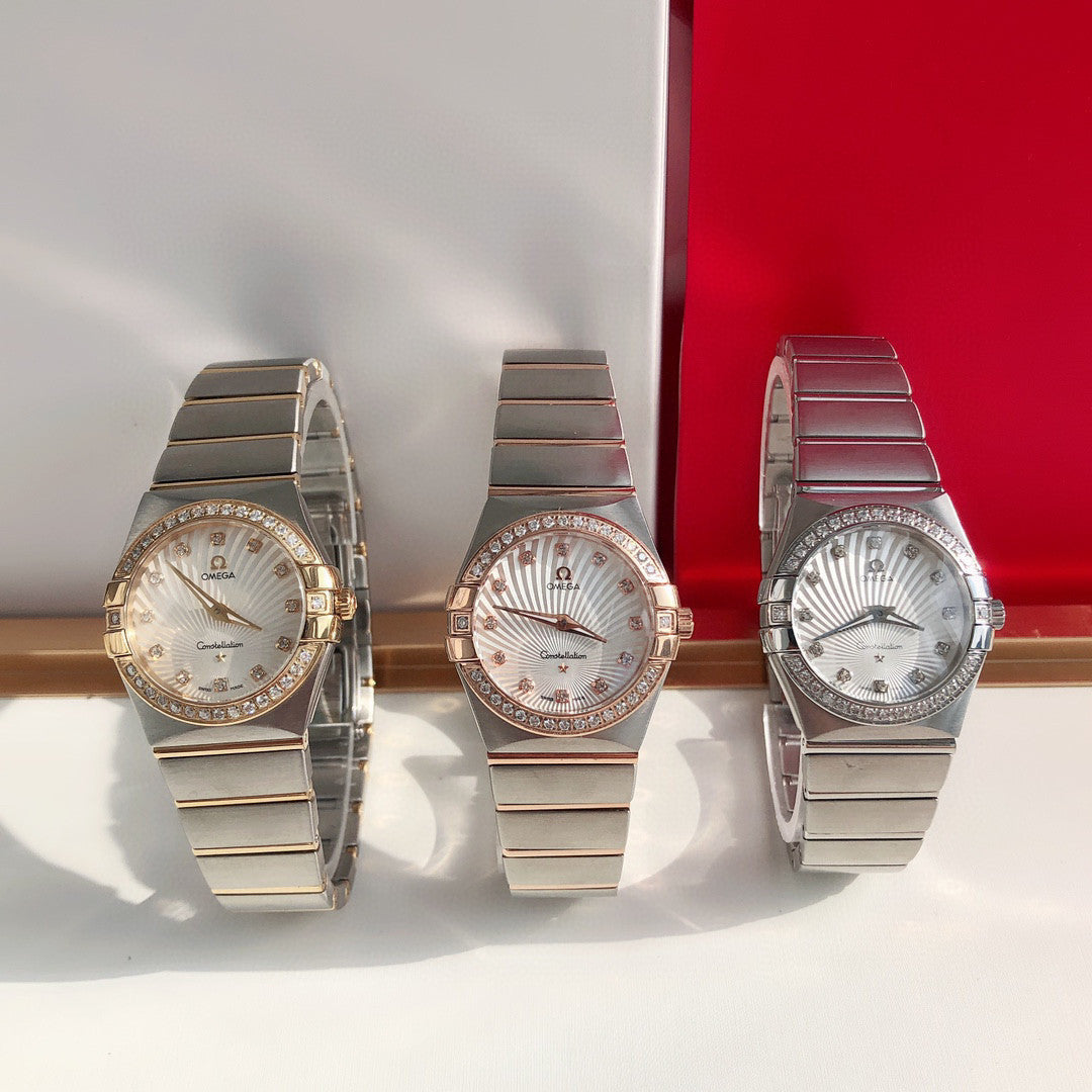 OMEGA Women's Anti-Glare Sapphire Mirror Swiss Quartz Watch #96952