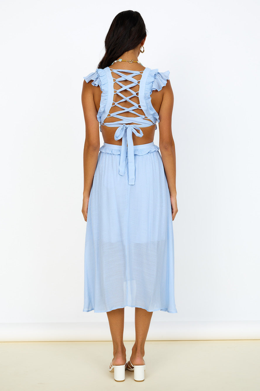 Angel Numbers Maxi Dress Blue