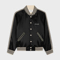 Celine Embroidered Teddy Jacket In Satin-Finish Nylon Logo Baseball Jacket #96291