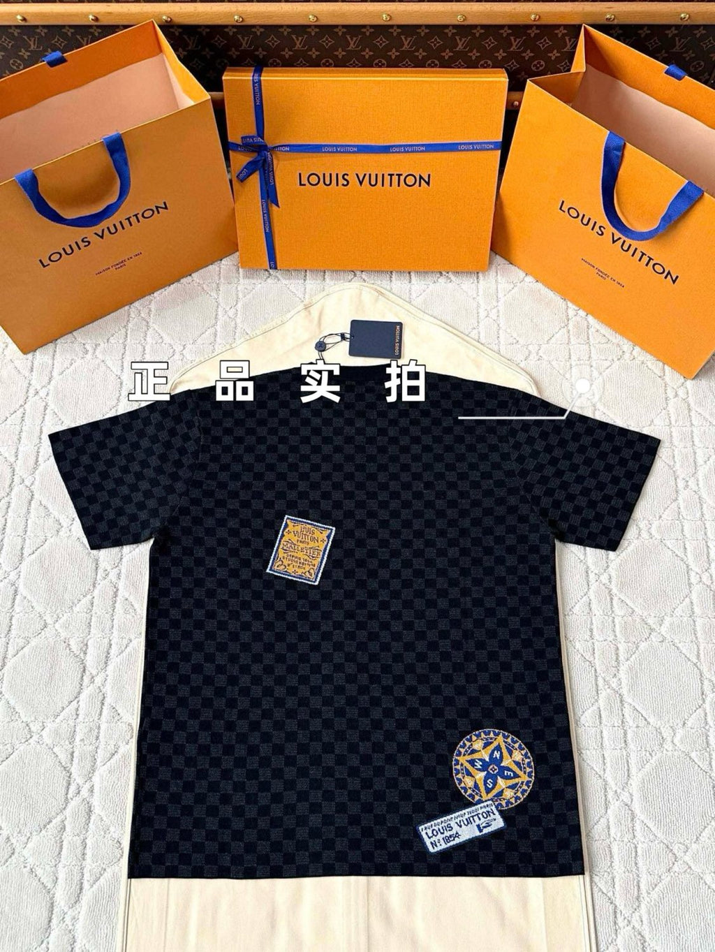 Louis Vuitton Men's Summer Graphic Printed Crew Neck Knit Short Sleeve T-Shirt #76454