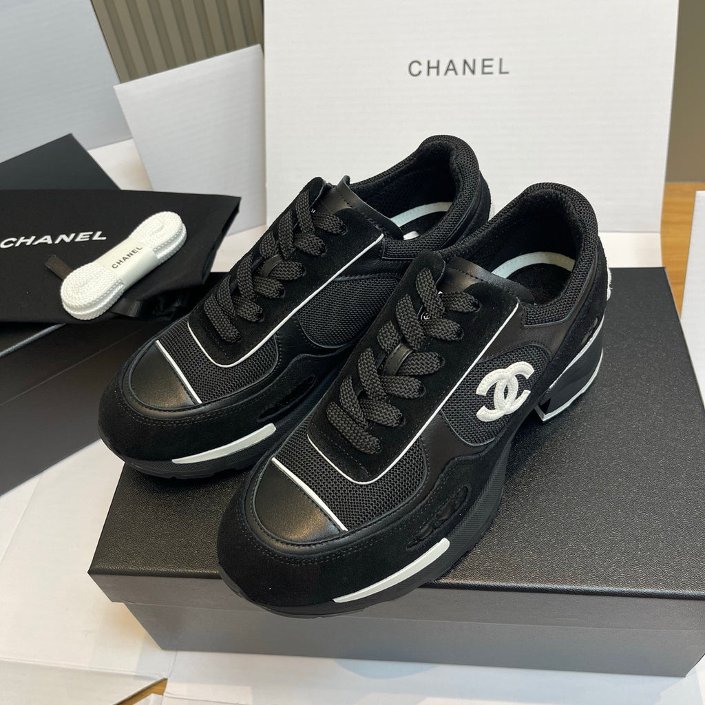 Chanel Sneakers Mixed Fibers Suede Calfskin Calfskin #335038