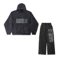 Balenciaga Men's Spring & Autumn Gray Letter Print Loose Hooded Drop Shoulder Long Sleeve Sweatshirt Tie Sweatpants Pants #73496