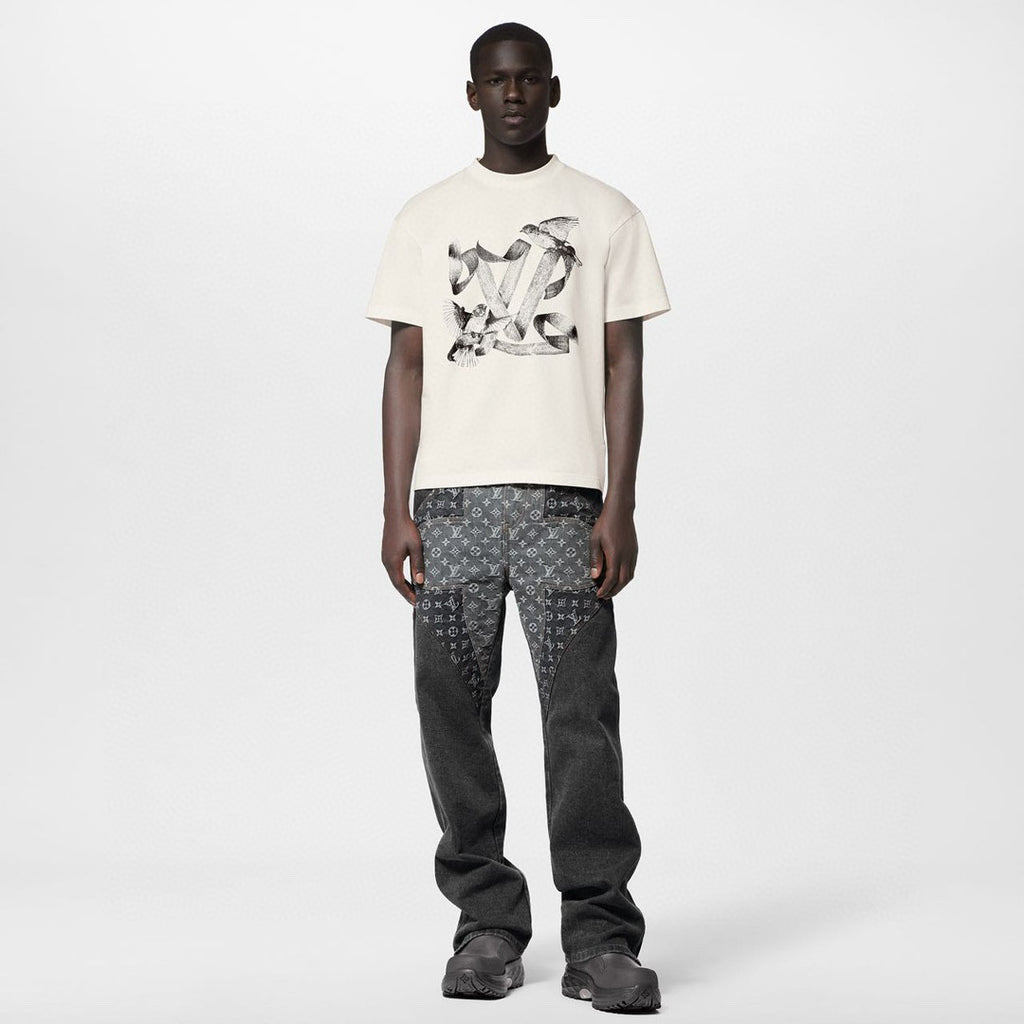 Louis Vuitton Loose Cotton Printed Short Sleeved T-Shirt #21716