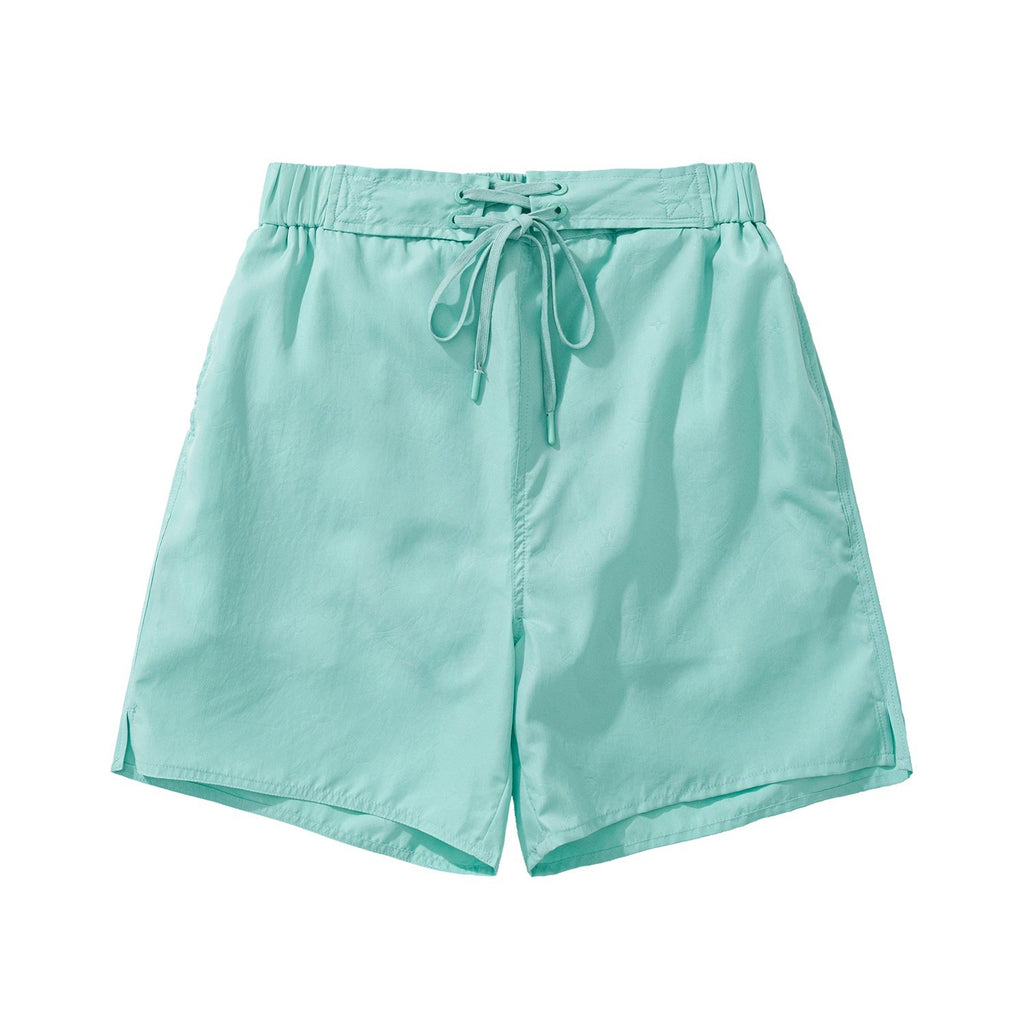 Louis Vuitton Men's Summer Solid Colour Logo Print Lace Up Beach Casual Shorts Pants #99473