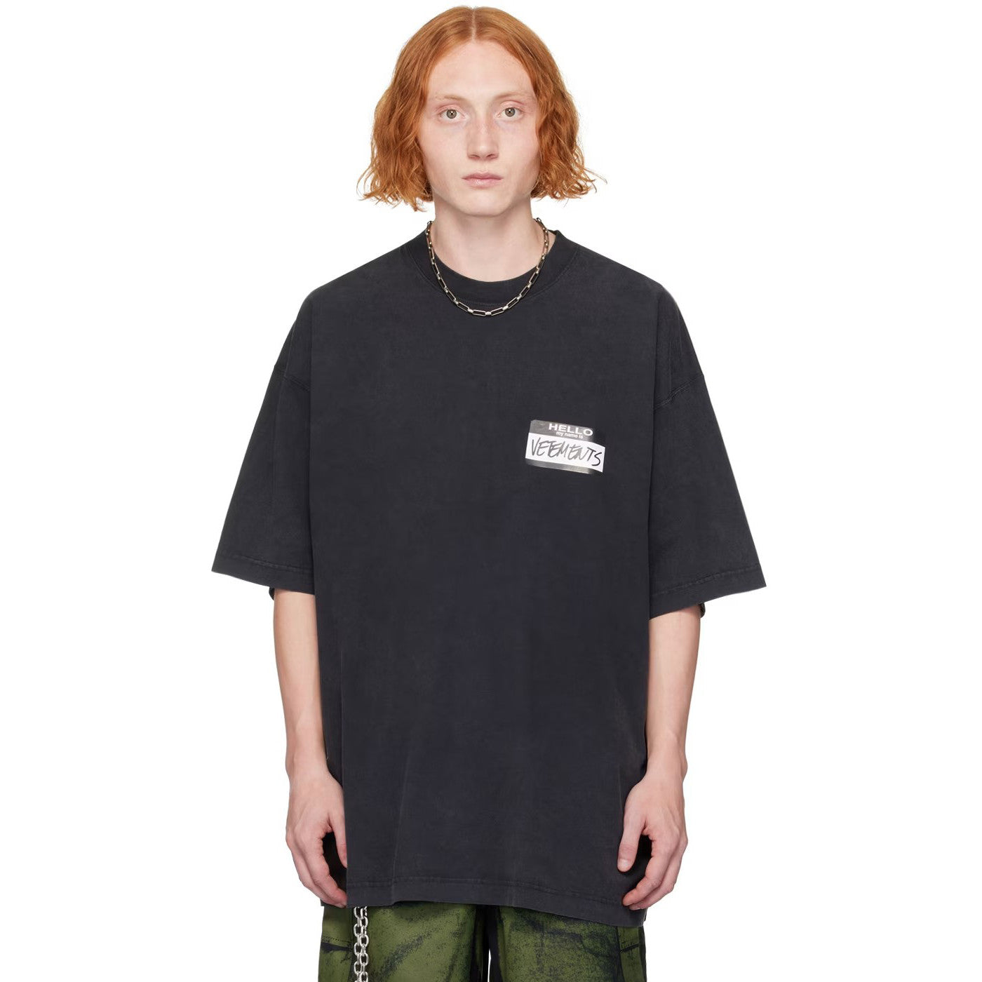 Vetements Men's Summer Black Round Neck Cotton Comfortable Loose Logo Printed Short Sleeve T-Shirt #73713