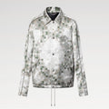 Louis Vuitton ï»?Men's Spring Graphic Coach Jacket Jacquard Drawstring Hem Long Sleeve Single Breasted Coat #71876