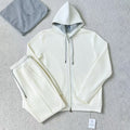 Brunello Cucinelli Men's Solid Colour Hooded Zip Sweatshirt Jacket Drawstring Comfort Straight Trousers Pants Sweatpants Suit Set  #81324